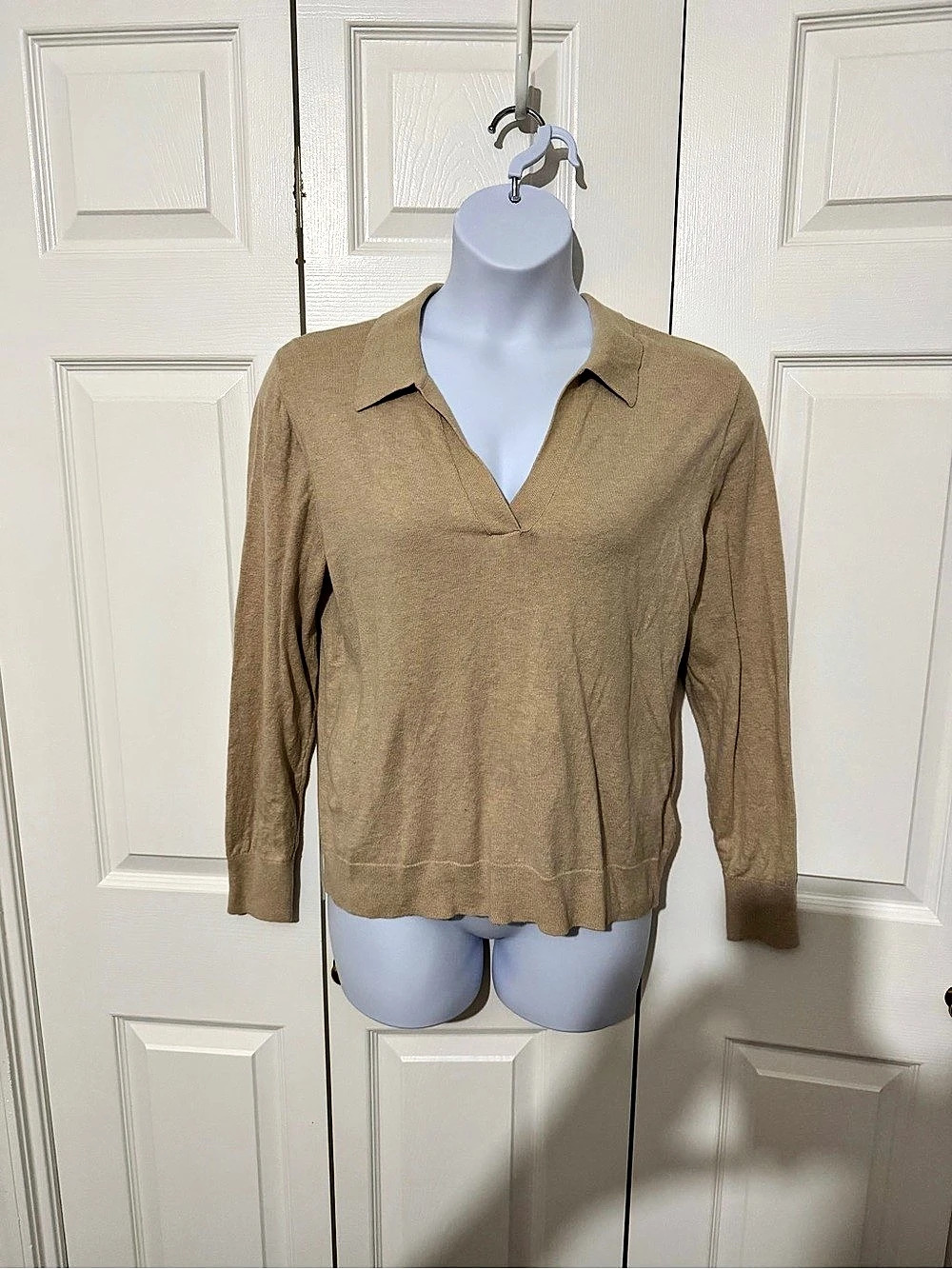 J.Crew Cashmere V-Neck Sweater in Brown Size Large Like New